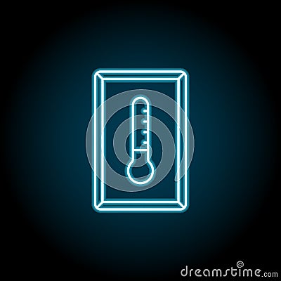 Thermometer blue neon icon. Simple thin line, outline vector of autumn icons for ui and ux, website or mobile application Stock Photo