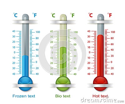 Thermometer Blue Red Green Vector Illustration