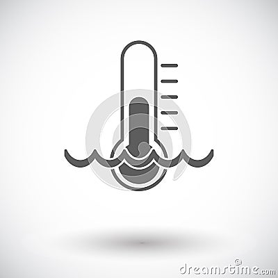 Thermometer flat icon. Vector Illustration