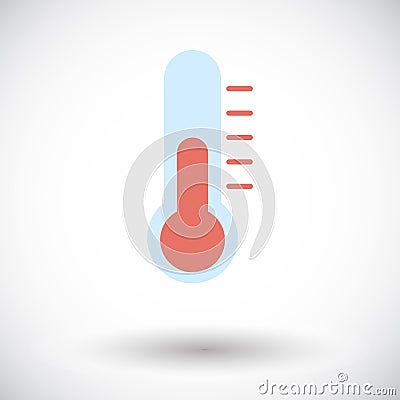 Thermometer flat icon. Vector Illustration