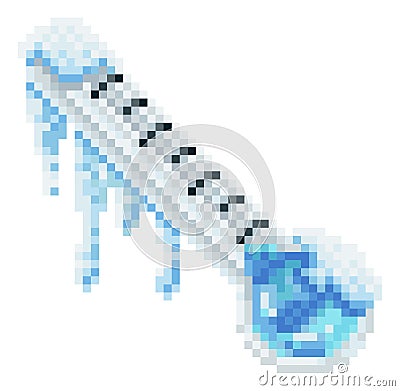 Frozen Thermometer Pixel Art 8 Bit Icon Vector Illustration