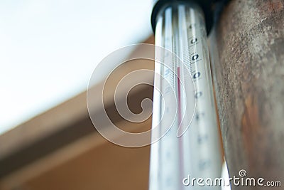 Thermometer in the greenhouse Stock Photo