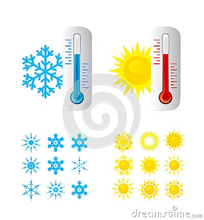 Thermometer Hot And Cold Temperature Vector Illustration