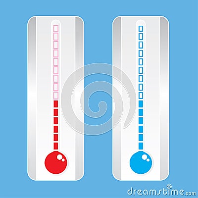 Thermometer icon on blue background vector Vector Illustration