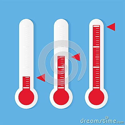 Thermometer icon on blue background vector Vector Illustration