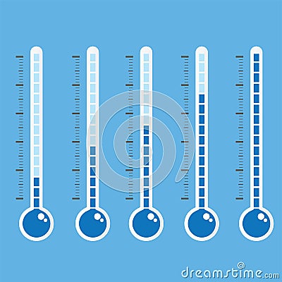 Thermometer icon on blue background vector Vector Illustration
