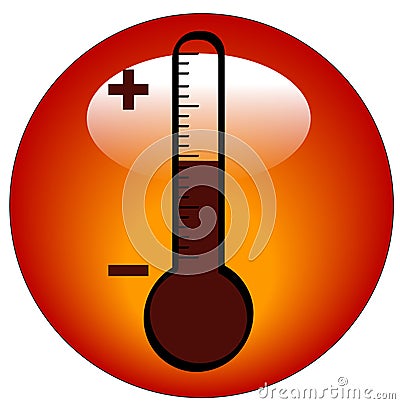 Thermometer icon or button Vector Illustration