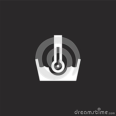 thermometer icon. Filled thermometer icon for website design and mobile, app development. thermometer icon from filled laundry Vector Illustration