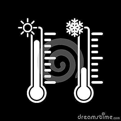 The thermometer icon. High and Low temperature Vector Illustration