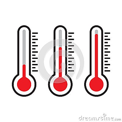 Thermometer icon, red thermometer, isolated vector illustration Vector Illustration