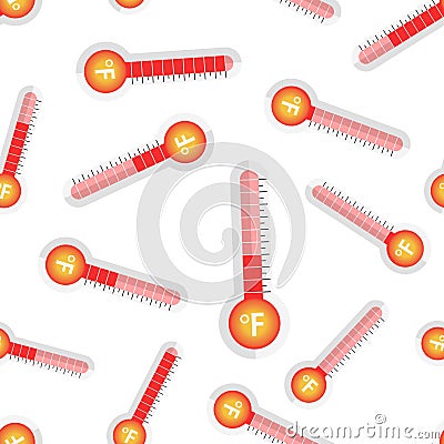 Thermometer icon seamless pattern background. Business flat vector illustration. Goal sign symbol pattern. Vector Illustration