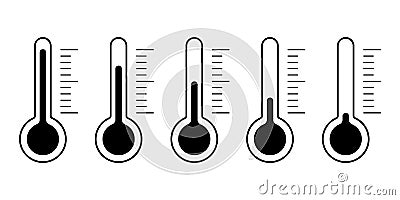 Thermometer icon set simple design. vector Vector Illustration