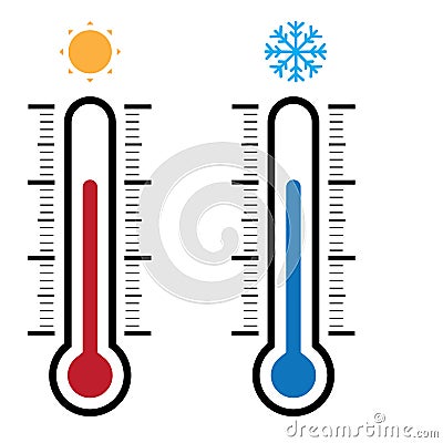 Thermometer icon on white background vector Vector Illustration