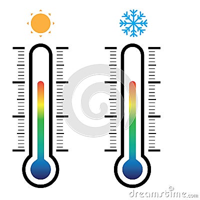 Thermometer icon on white background vector Vector Illustration