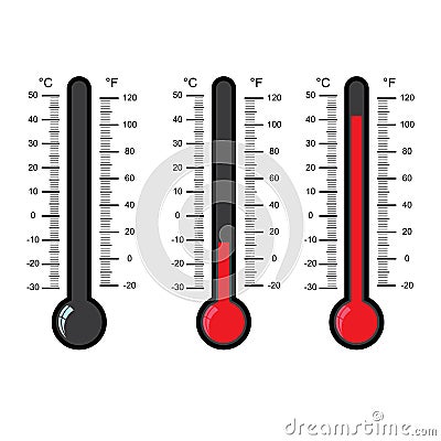 Thermometer icon on white background vector Vector Illustration