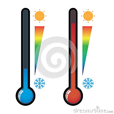 Thermometer icon on white background vector Vector Illustration