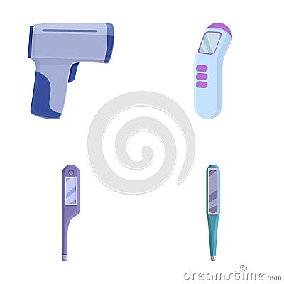 Thermometer icons set cartoon vector. Various type of electronic thermometer Vector Illustration