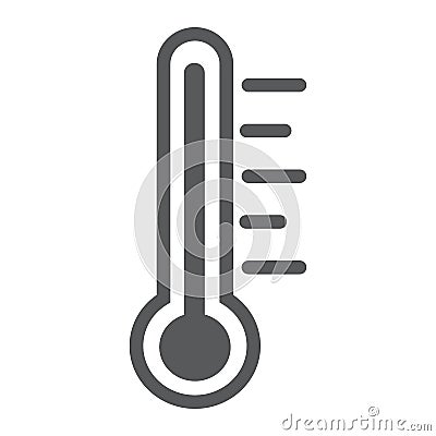 Thermometer line icon, measurement and instrument, temperature sign, vector graphics, a linear pattern on a white Vector Illustration