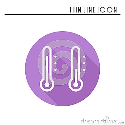 Thermometer line simple icon. Weather symbols. Meteorology. Forecast design element. Template for mobile app, web and Vector Illustration