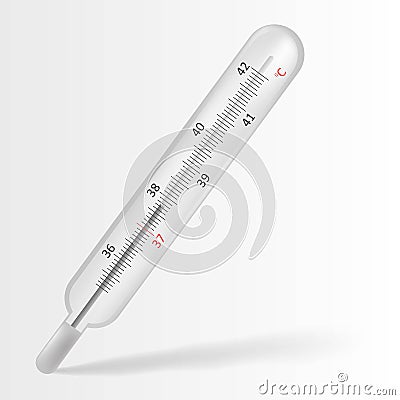 Thermometer medical. A glass thermometer for measuring the temperature of the human body. Vector illustration Vector Illustration