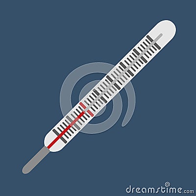 Thermometer. Medical object flat icon. Vector Illustration. Vector Illustration