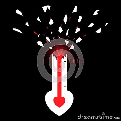 Thermometer penetrated love Vector Illustration