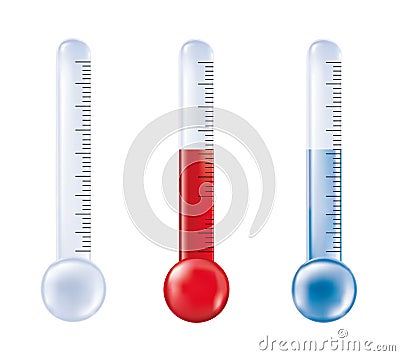 3d illustration. Temperature measurement isolated thermometer. Weather forecast - meteorology - climate Stock Photo