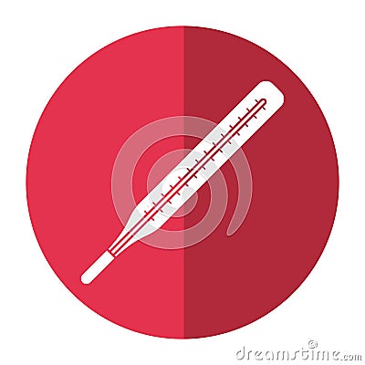 Thermometer scale measuring icon shadow Vector Illustration