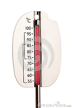 Thermometer showing 100 degres Stock Photo