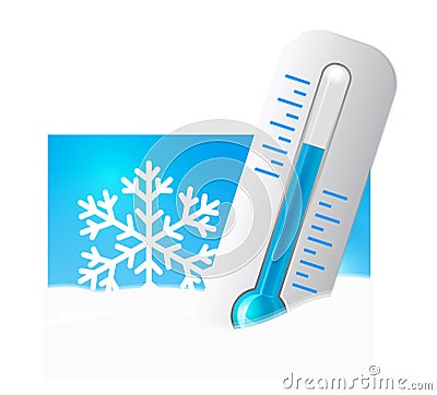 Thermometer in the snow Vector Illustration