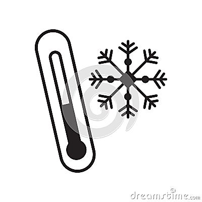 Thermometer and snowflake icon vector graphic illustration Vector Illustration