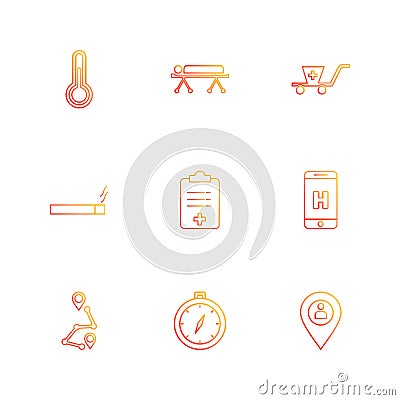 thermometer , strature , medical , smoking, health , mobile , na Vector Illustration