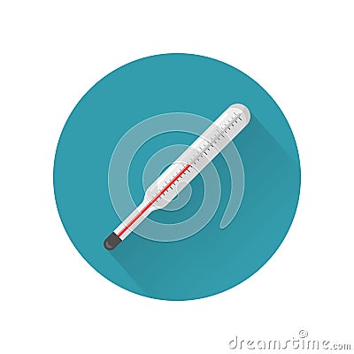 Thermometer Vector Icon in Flat Style Design Vector Illustration