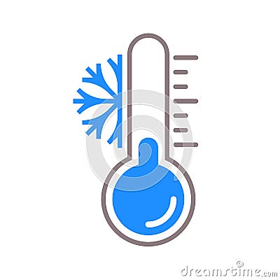 Thermometer vector snow cold temperature icon Vector Illustration