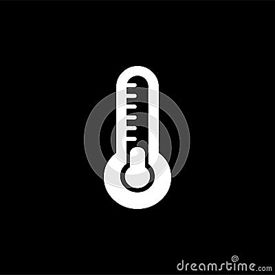 Thermometers Icon On Black Background. Black Flat Style Vector Illustration Vector Illustration