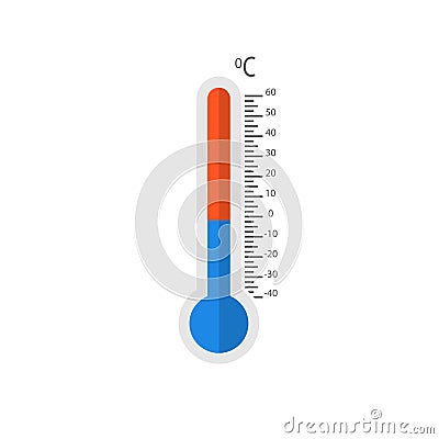 Thermometers measuring heat and cold, vector illustration Vector Illustration