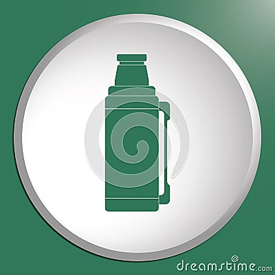 Thermos container icon, camping and hiking equipment Vector Illustration