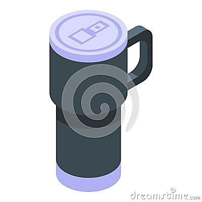 Thermos cup icon isometric vector. Drink paper Vector Illustration