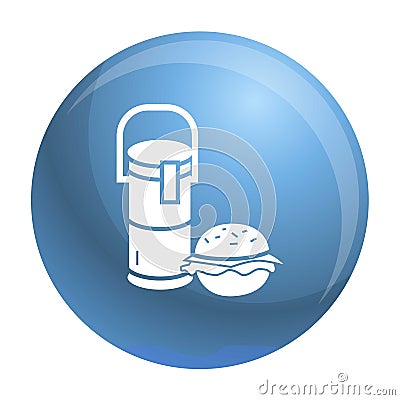 Thermos drink burger lunch icon, simple style Vector Illustration