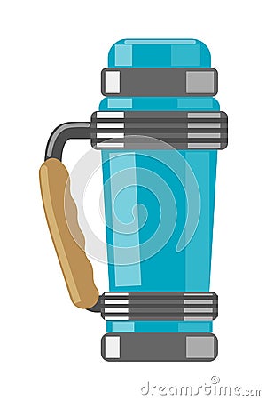 Thermos drink container mockup isolated on white Vector Illustration