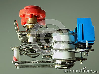 Thermostat macro open inside Stock Photo