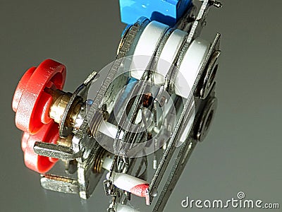 Thermostat macro open inside Stock Photo