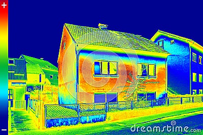 Thermovision image on House Stock Photo