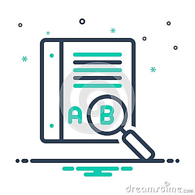 Mix icon for Thesaurus, word book and dictionary Vector Illustration