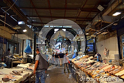 Thessaloniki fish market Greece Editorial Stock Photo