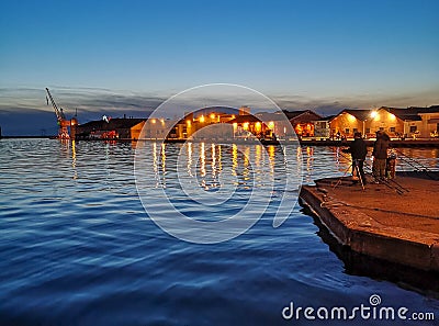 Thessaloniki / Greece nightscape in the capital of Balkans Stock Photo