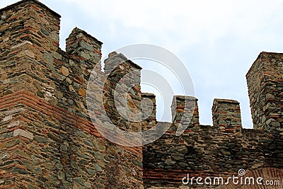 Fragment of Byzantine fortress walls Editorial Stock Photo