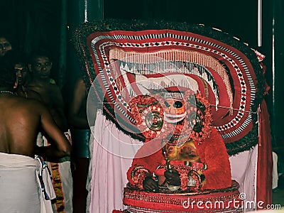 theyyam, a popular artform of worship practiced in kerala Editorial Stock Photo