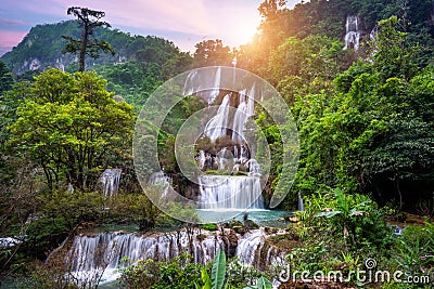 Thi Lo Su Tee Lor Su in Tak province. Thi Lo Su waterfall the largest waterfall in Thailand Stock Photo