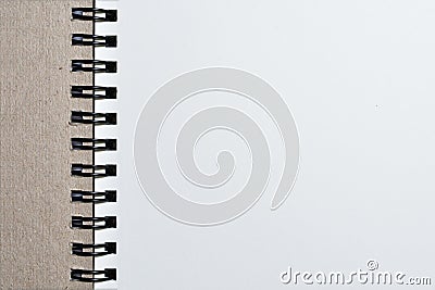 Thia image Close-up Metal binding notebook Stock Photo